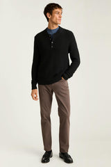 Cotton Cashmere Henley Sweater