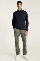 Washable Cotton Cashmere Quarter Zip