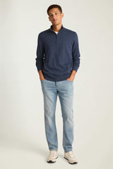 Washable Cotton Cashmere Quarter Zip