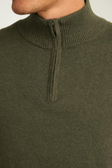 Washable Cotton Cashmere Quarter Zip