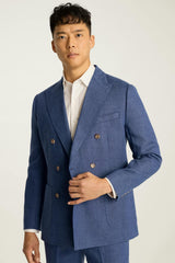 Jetsetter Italian Linen Double Breasted Blazer