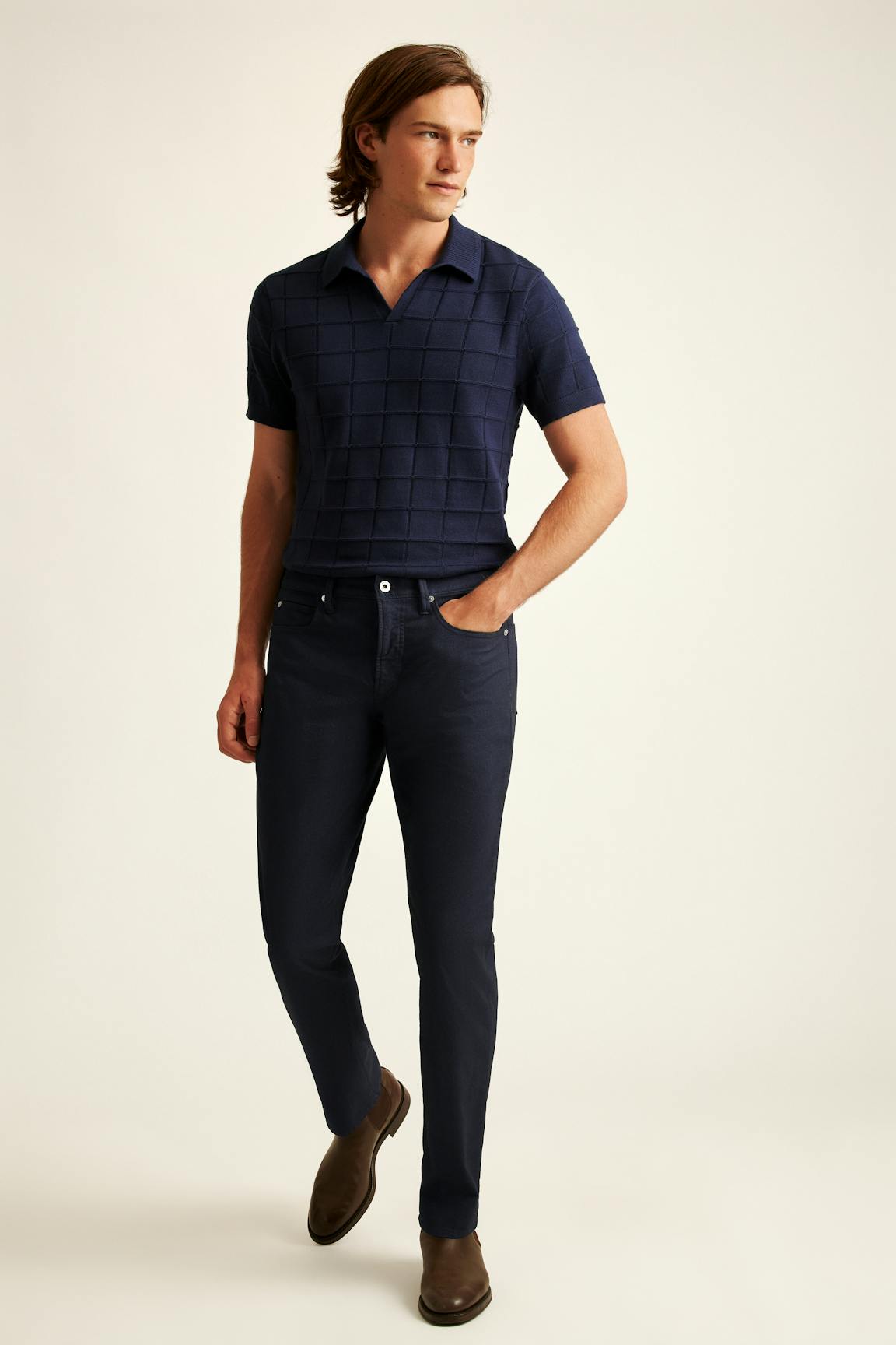 Italian Textured 5-Pocket Pants