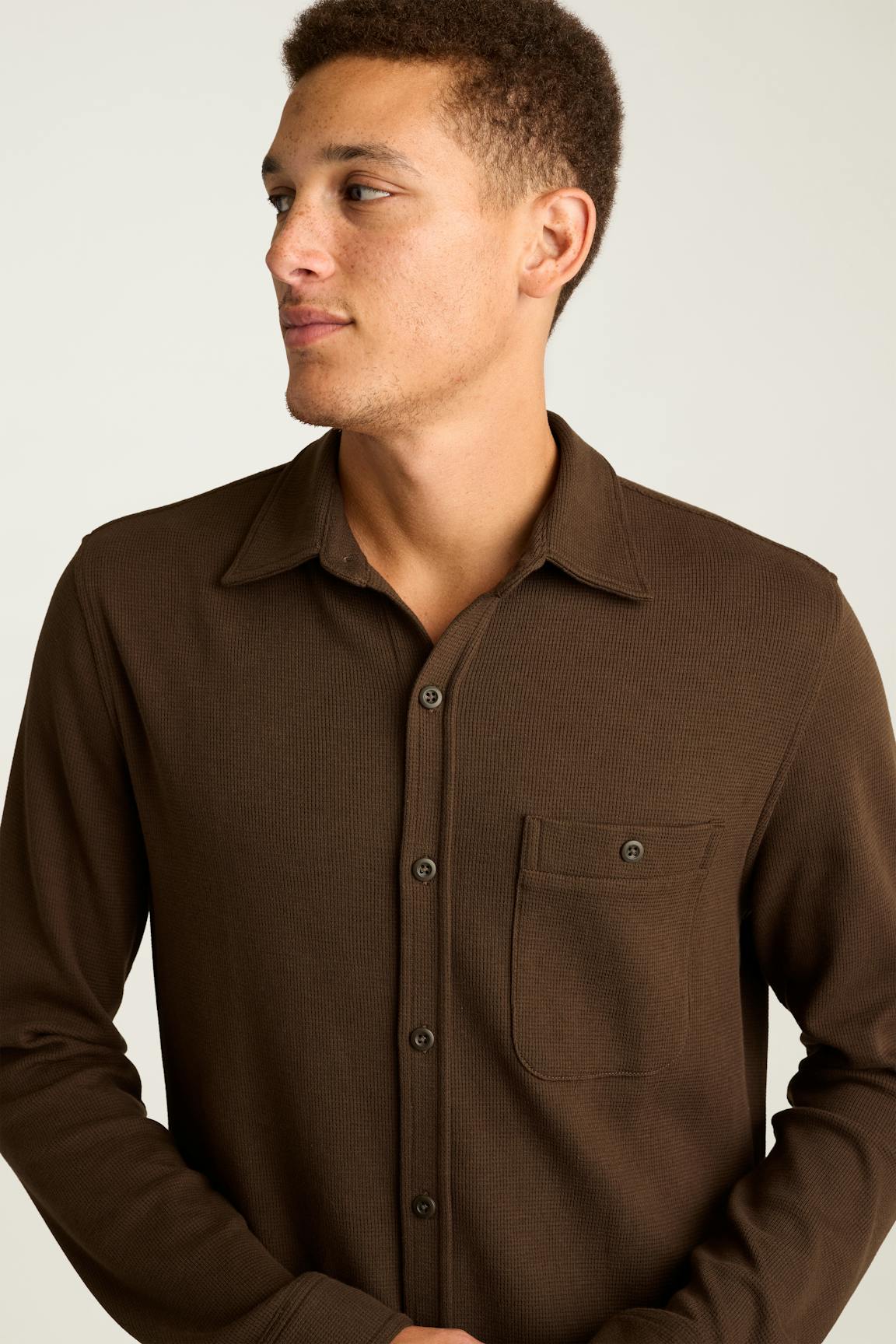 Waffle Button Down Shirt