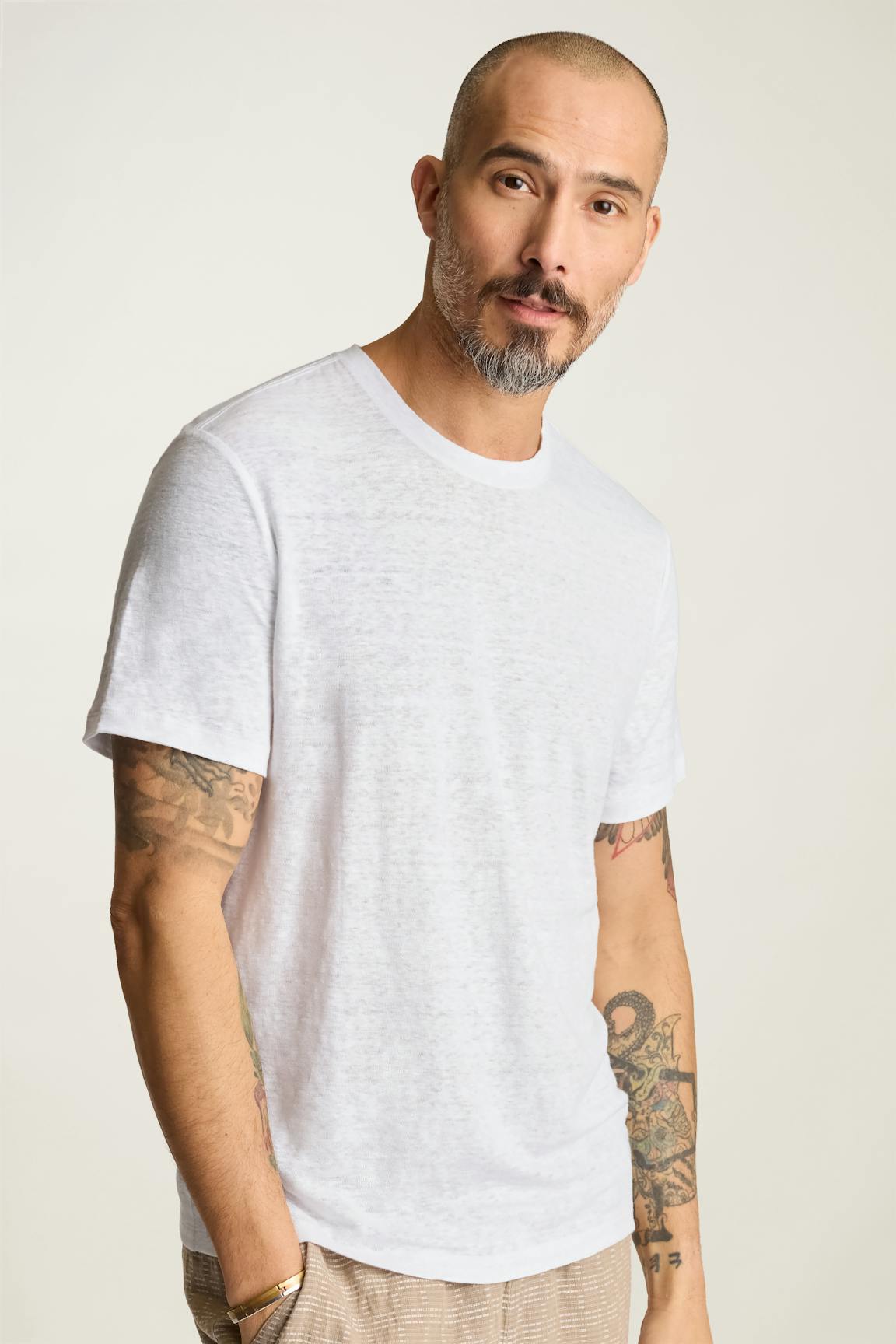 Linen Crew Neck Tee