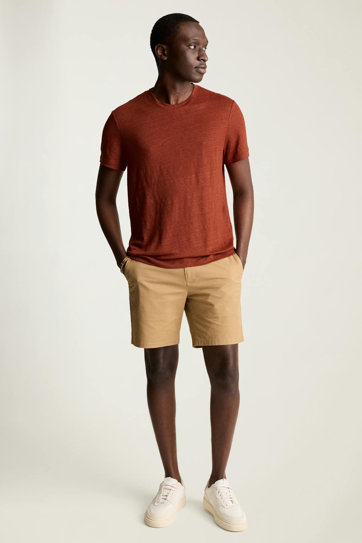 Linen Crew Neck Tee