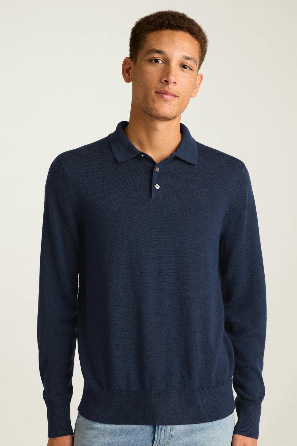 Merino Long Sleeve Sweater Polo