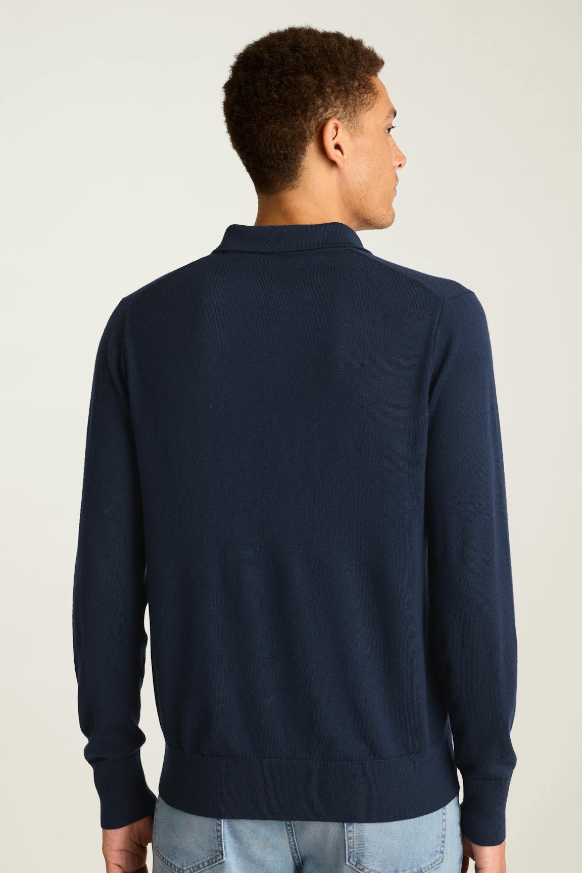 Merino Long Sleeve Sweater Polo
