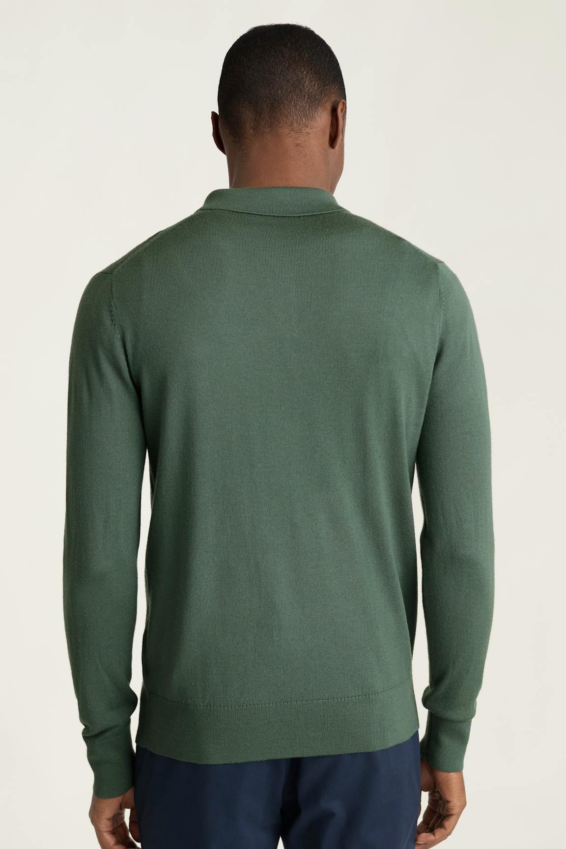 Merino Long Sleeve Sweater Polo