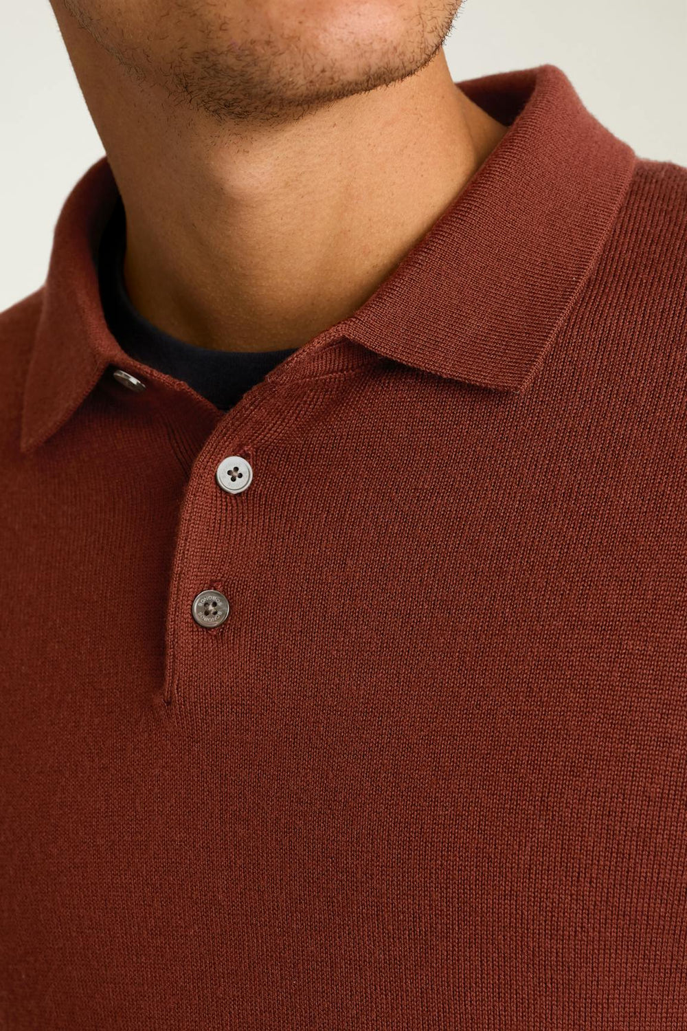 Merino Long Sleeve Sweater Polo