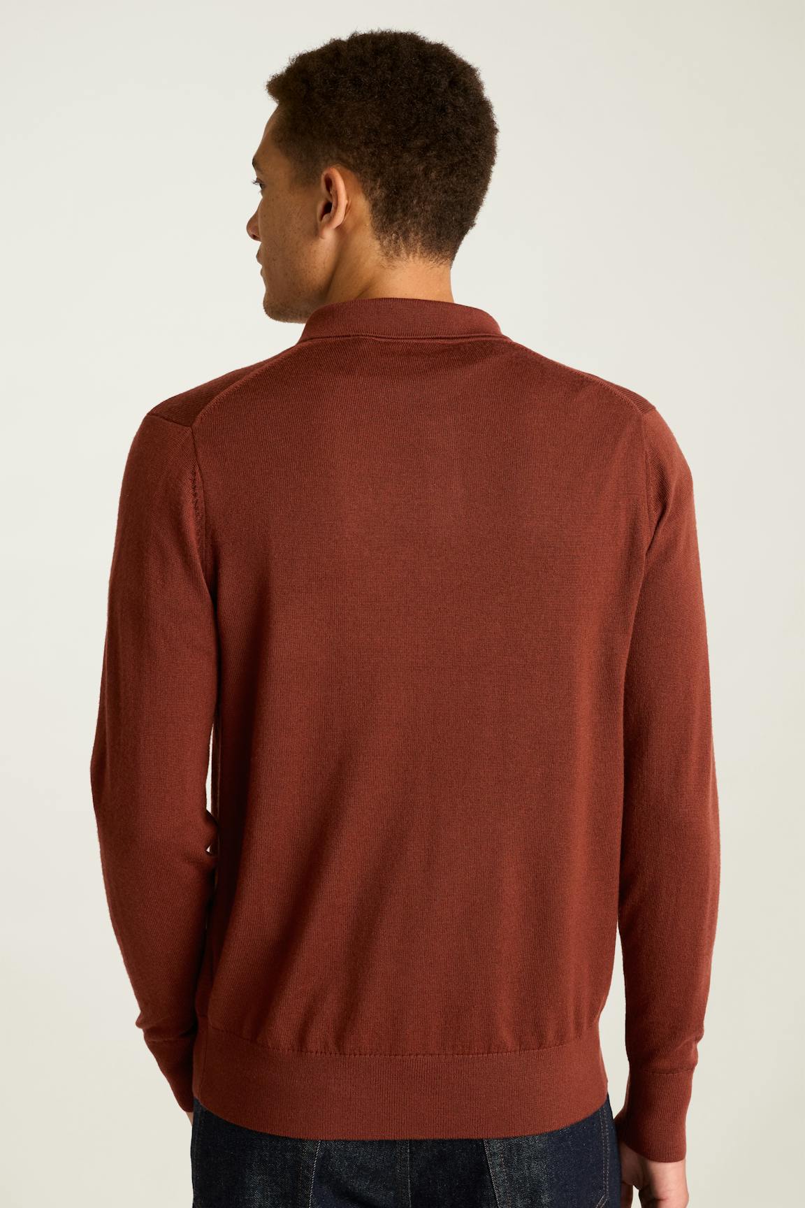 Merino Long Sleeve Sweater Polo