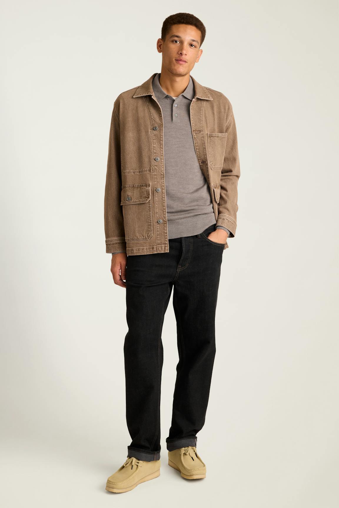 Merino Long Sleeve Sweater Polo