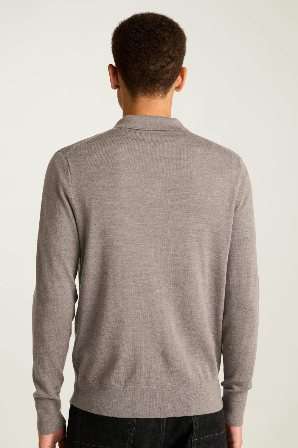 Merino Long Sleeve Sweater Polo