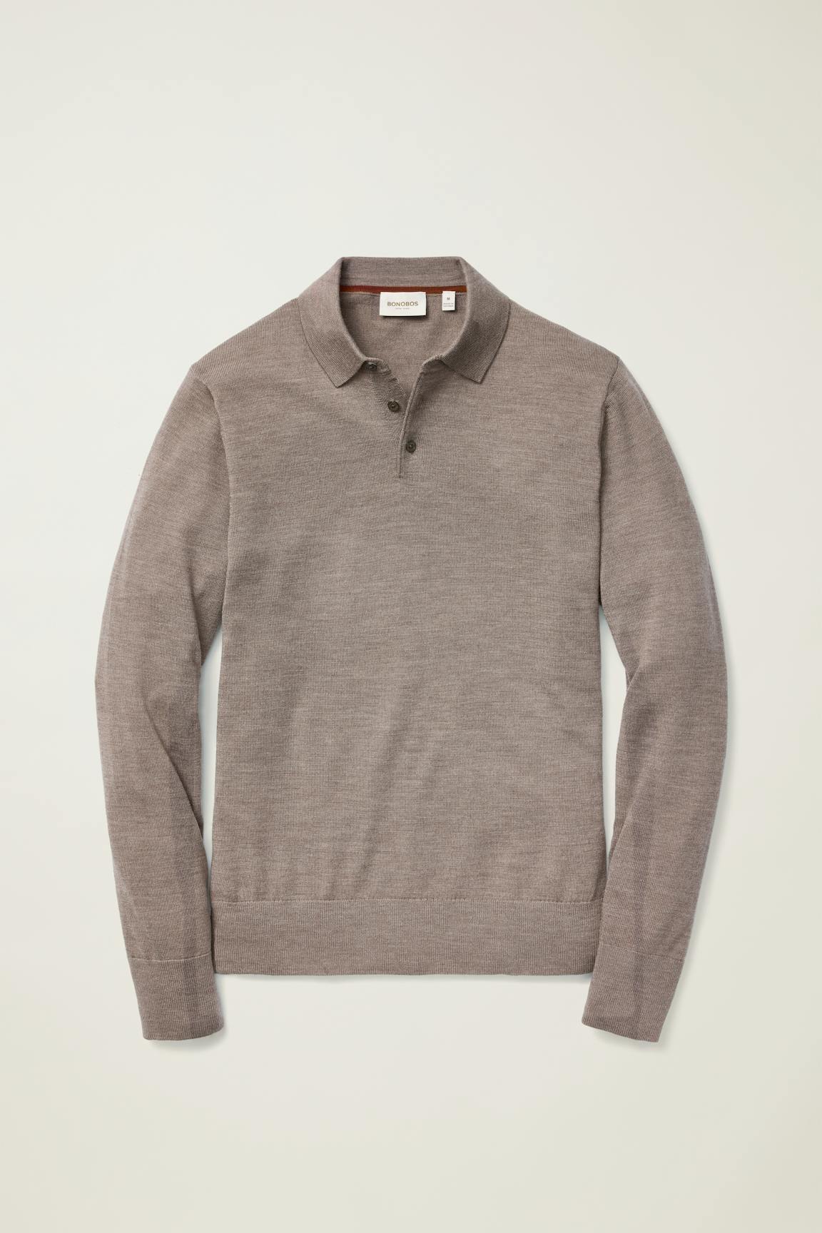 Merino Long Sleeve Sweater Polo
