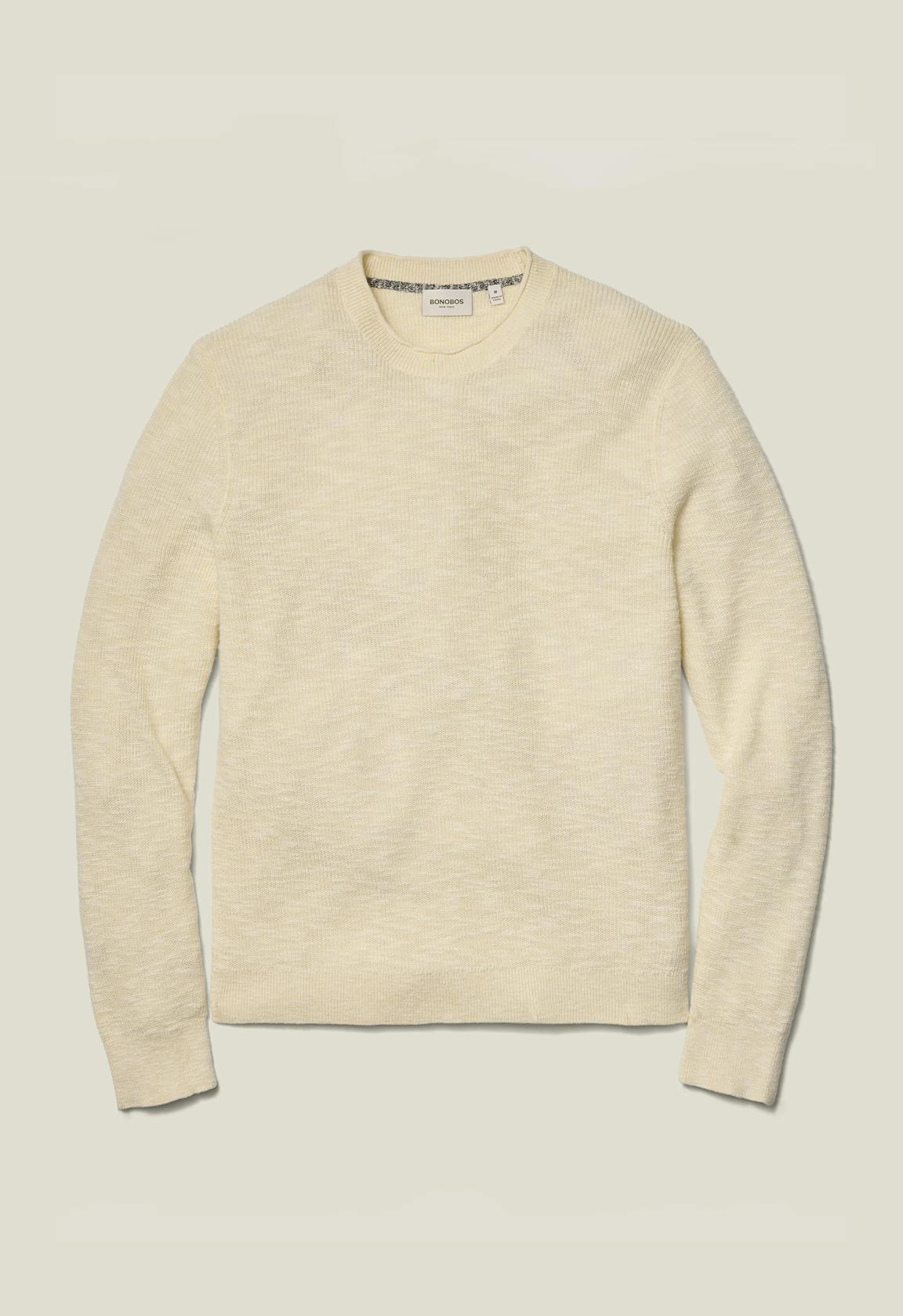Linen Cotton Roll Neck Sweater