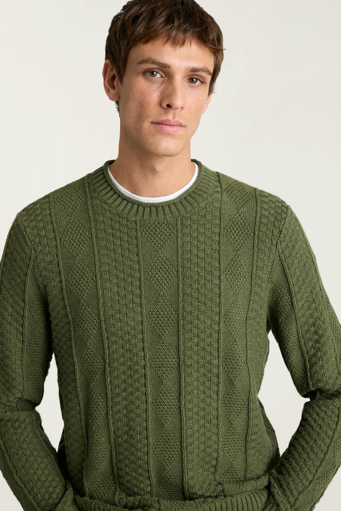 Cotton Cashmere Roll Neck Sweater