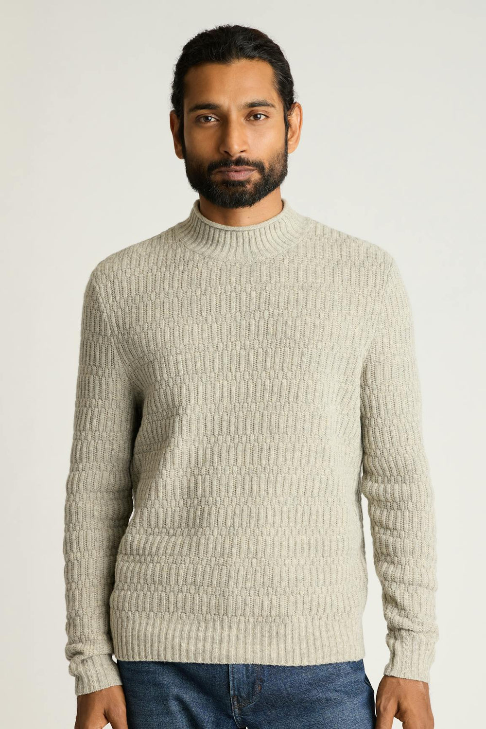 Merino Blend Mock Neck Sweater