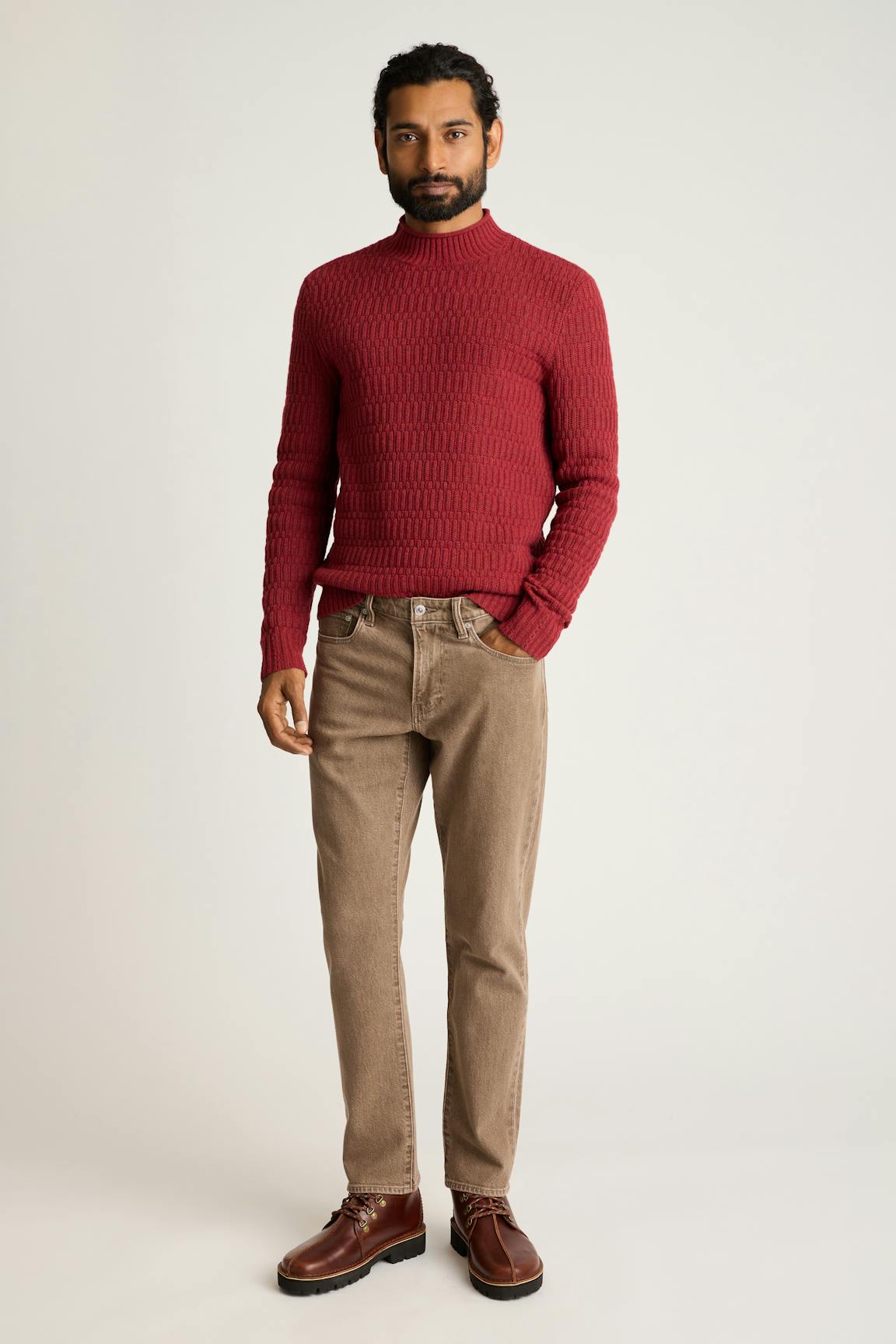 Merino Blend Mock Neck Sweater