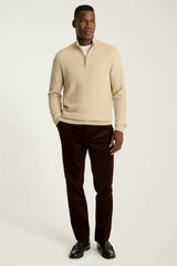 Washable Cotton Cashmere Quarter Zip