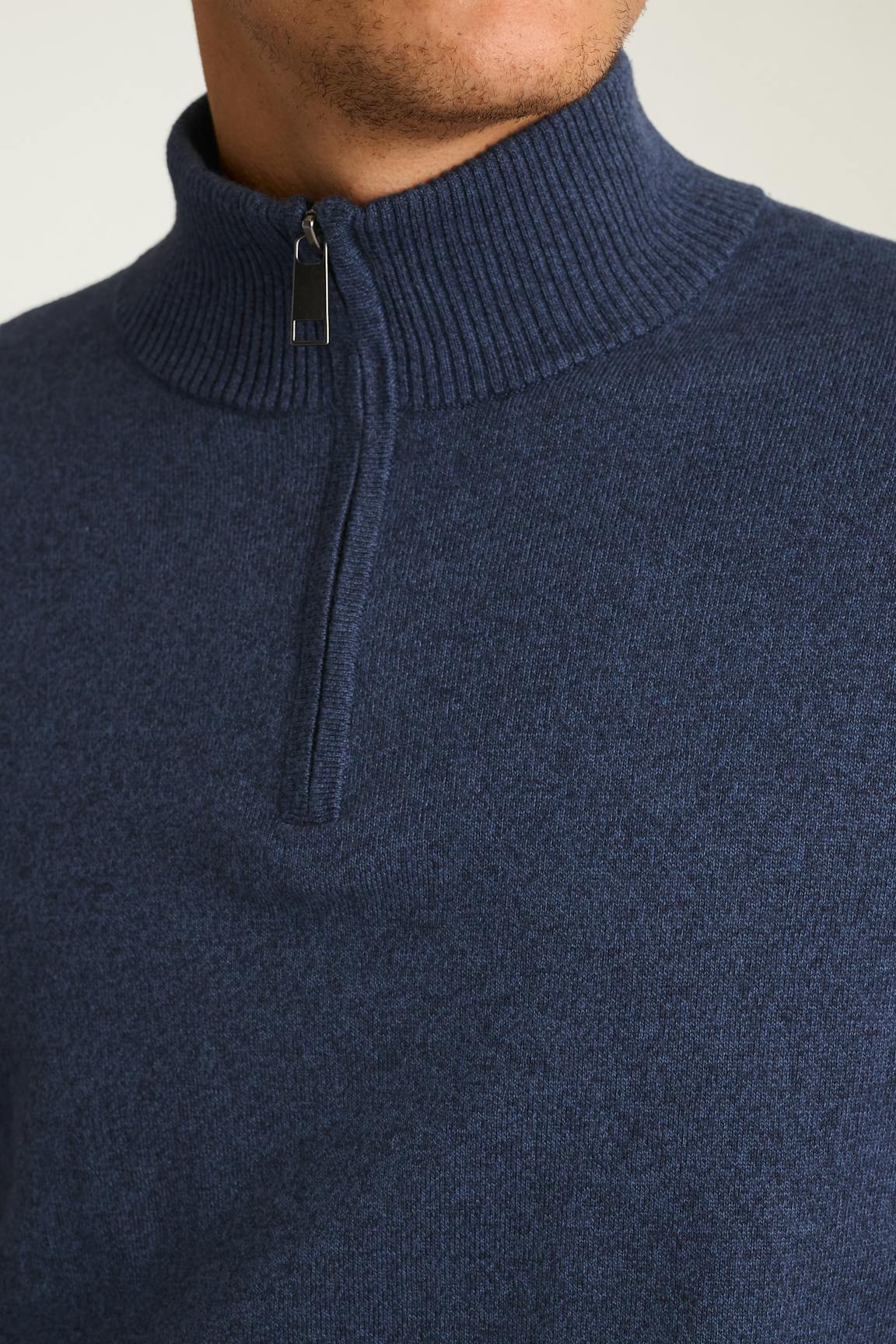Washable Cotton Cashmere Quarter Zip