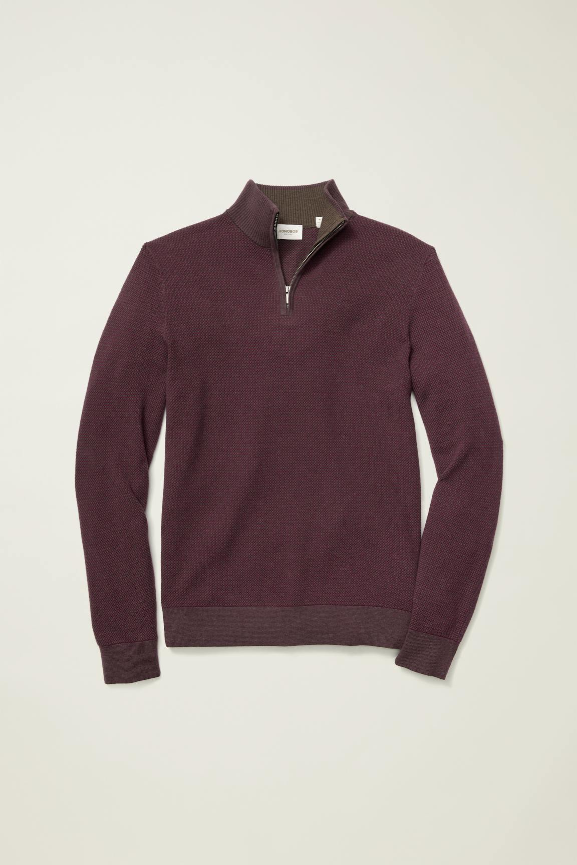 Washable Cotton Cashmere Quarter Zip