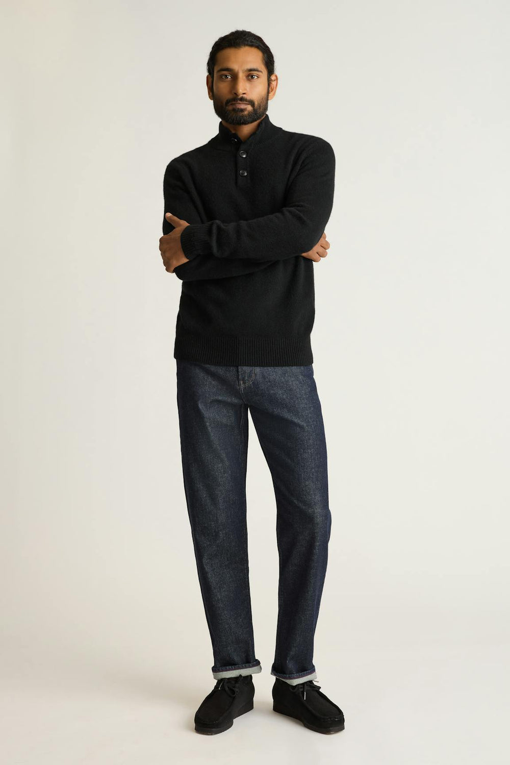 Italian Cashmere Mock Neck Sweater