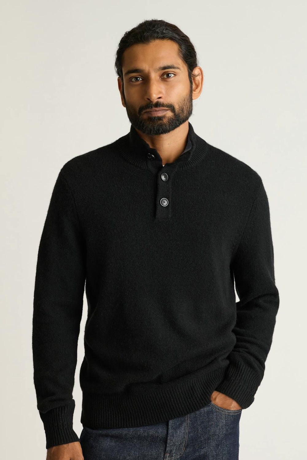 Italian Cashmere Mock Neck Sweater