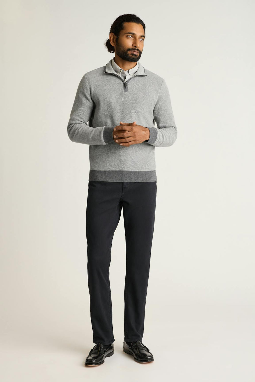 Washable Cotton Cashmere Quarter Zip