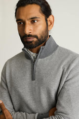 Washable Cotton Cashmere Quarter Zip