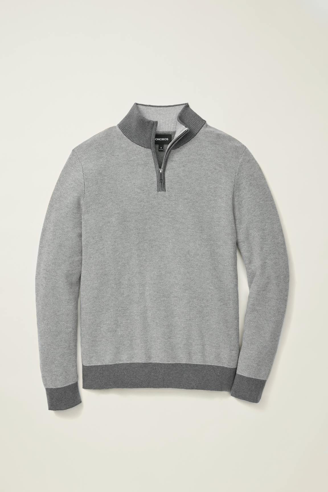 Washable Cotton Cashmere Quarter Zip