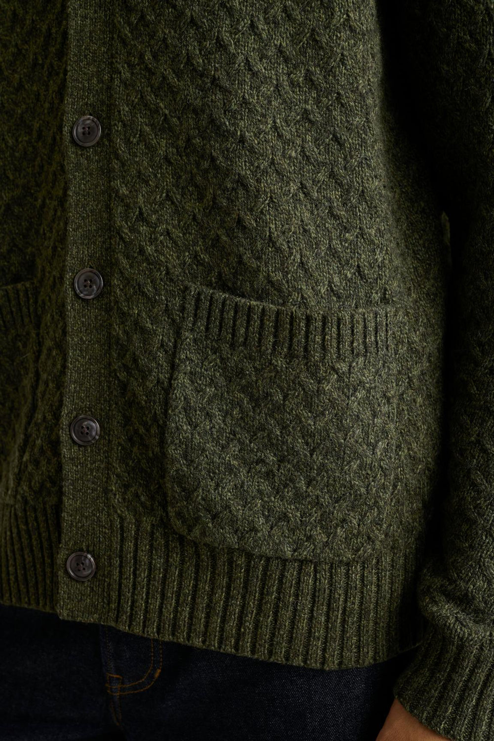 Merino Blend Cable Cardigan