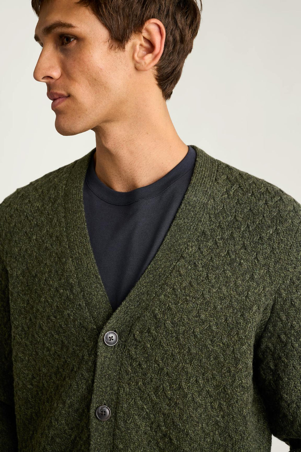 Merino Blend Cable Cardigan