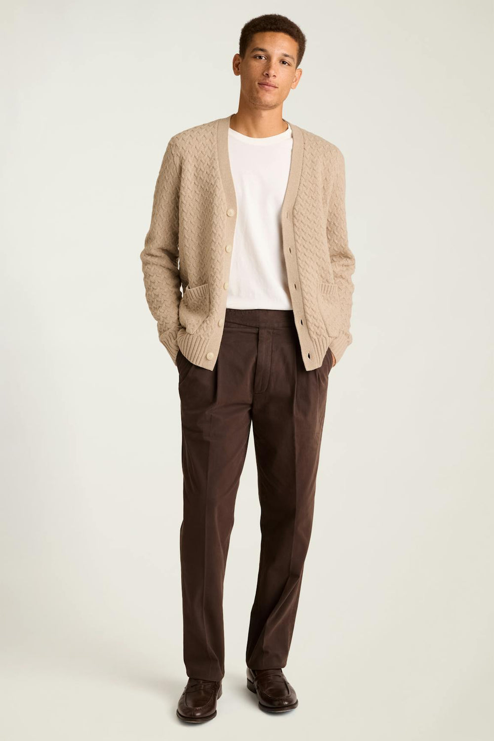 Merino Blend Cable Cardigan
