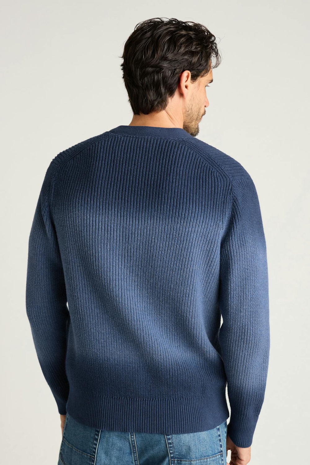 Cotton Cashmere Dip Dye Cardigan