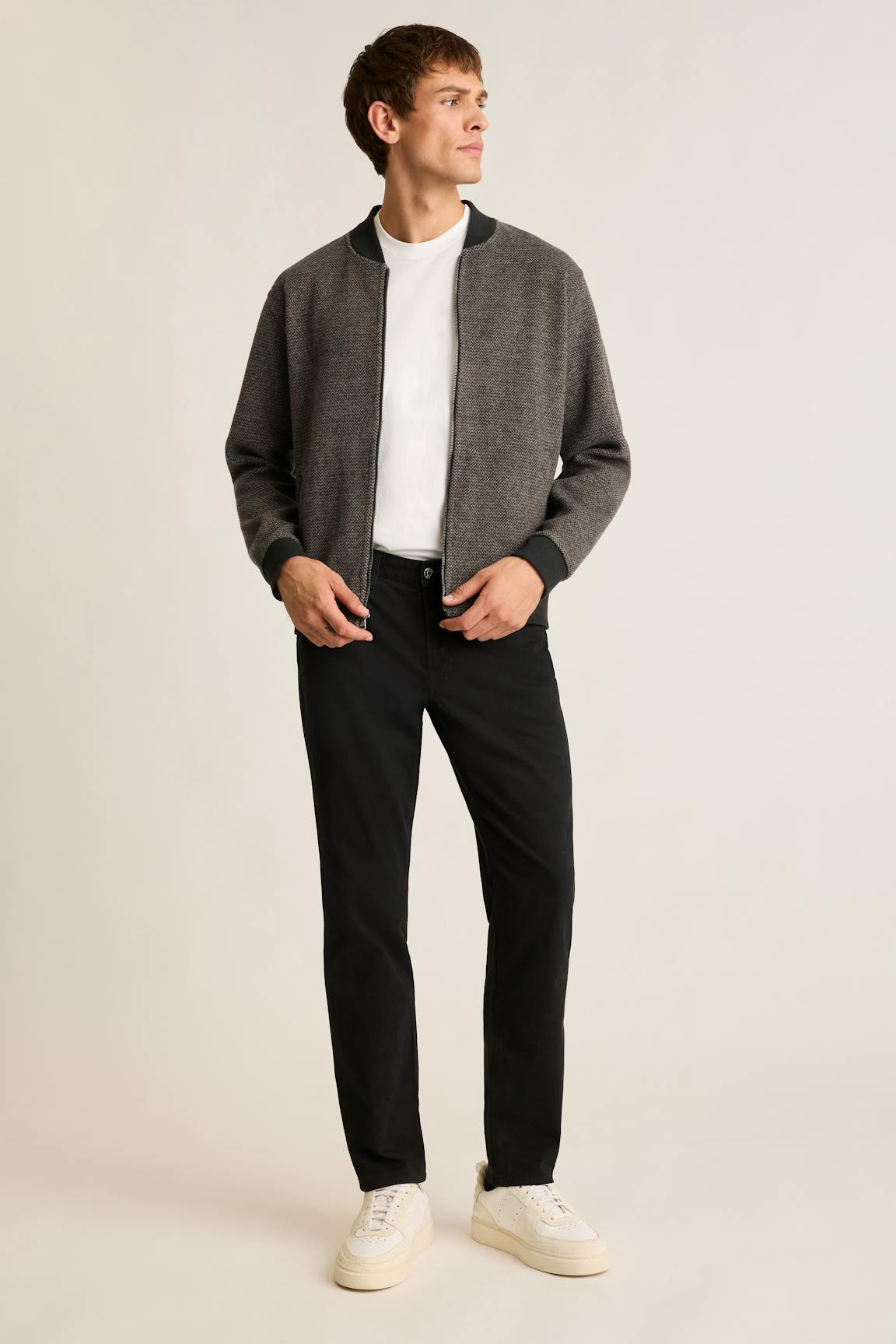 Wool Blend Sweater Bomber