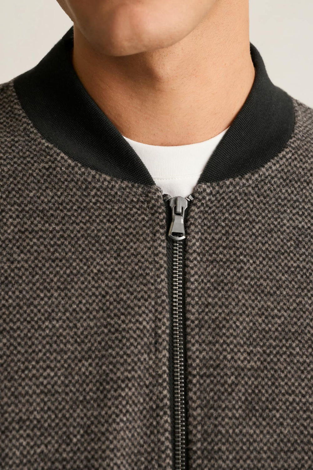Wool Blend Sweater Bomber
