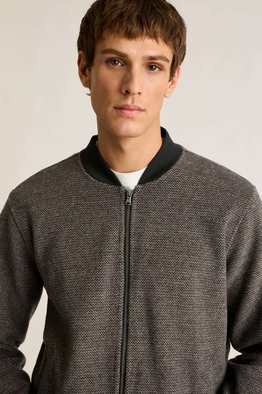 Wool Blend Sweater Bomber